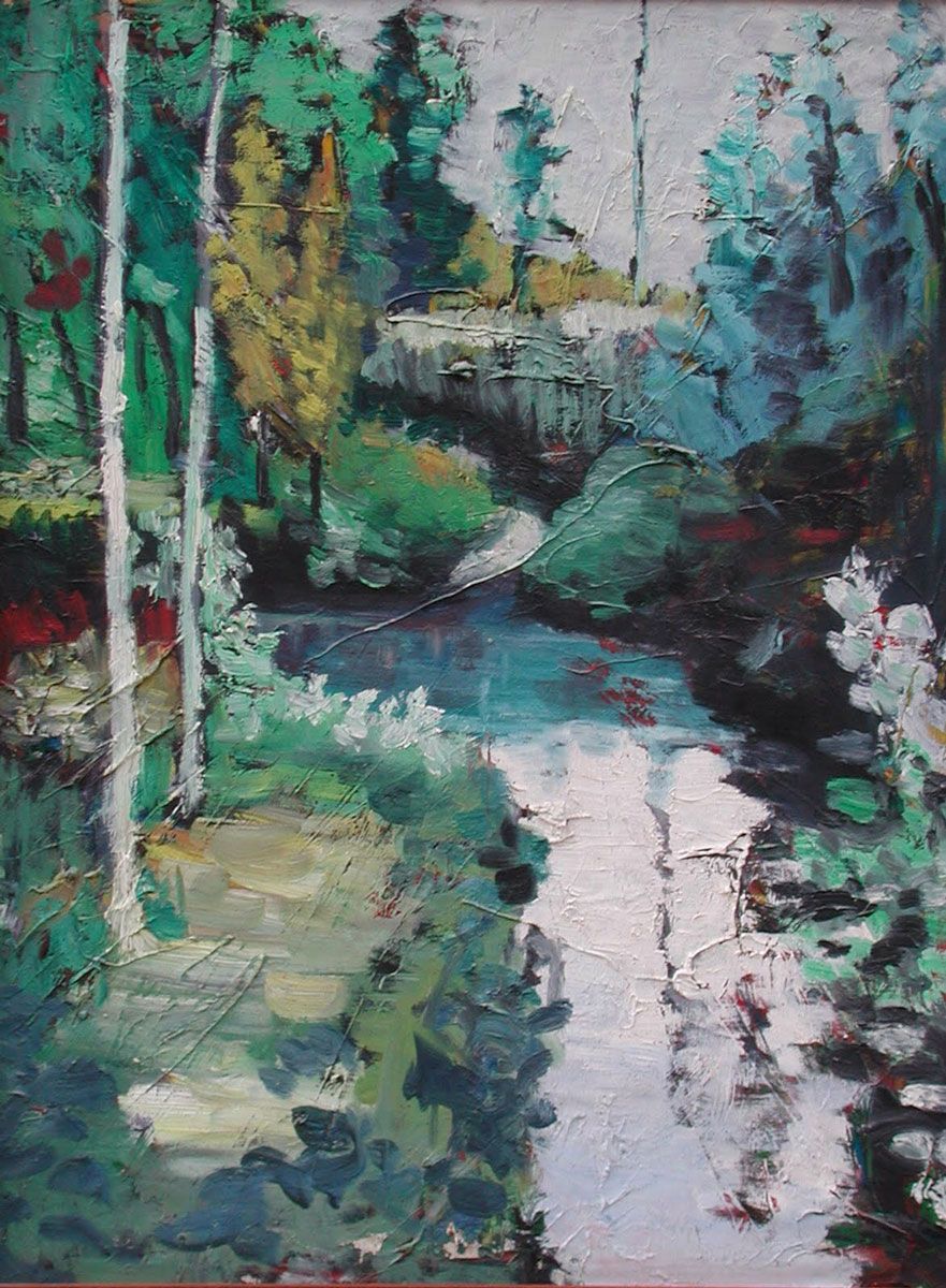 "La Fuente Vieja". Carlos Gorrindo. Óleo sobre lienzo 70 x 100 cm.