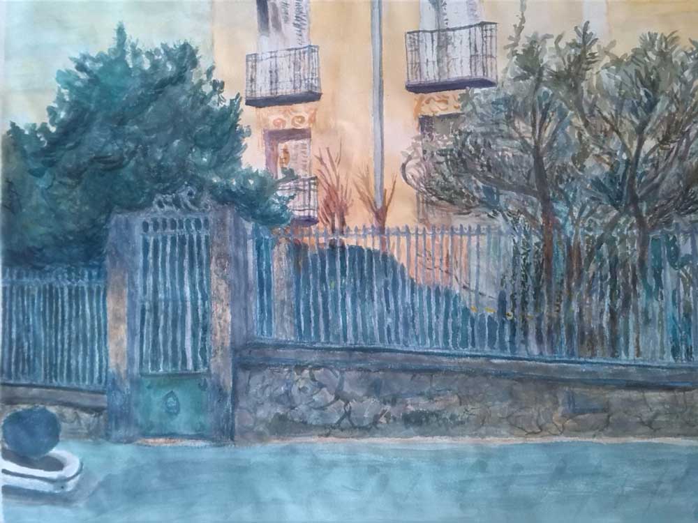 "Añoranza por tiempos pasados". Raquel Guijarro. 40 x 30 cm. Acuarela sobre papel.