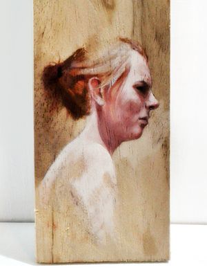 "Cara 2". Paula Heredero. Acrílico sobre tabla.
